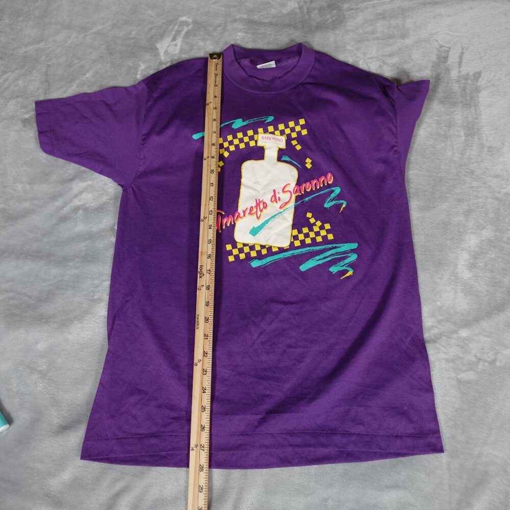 Vintage Amaretto Di Saronno Liquor T Shirt Mens L (Fits M) Thin Lightweight 90s - Picture 10 of 10